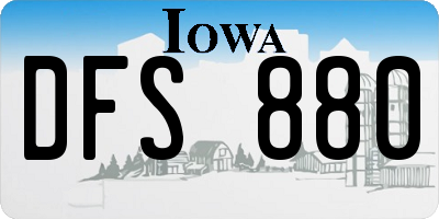 IA license plate DFS880