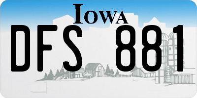 IA license plate DFS881
