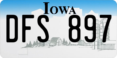 IA license plate DFS897