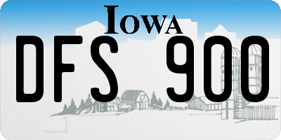 IA license plate DFS900