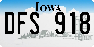 IA license plate DFS918