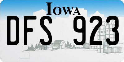 IA license plate DFS923