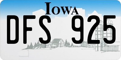 IA license plate DFS925