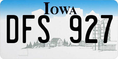 IA license plate DFS927