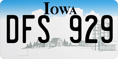 IA license plate DFS929