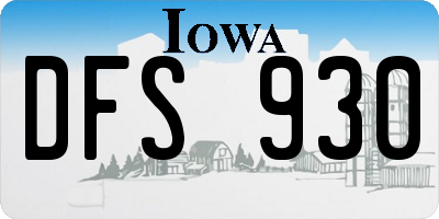 IA license plate DFS930