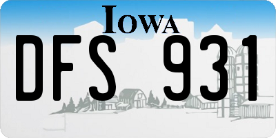 IA license plate DFS931