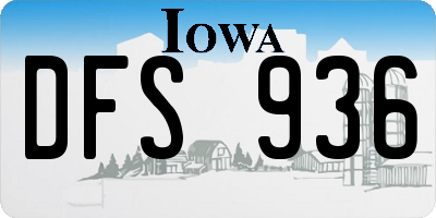 IA license plate DFS936