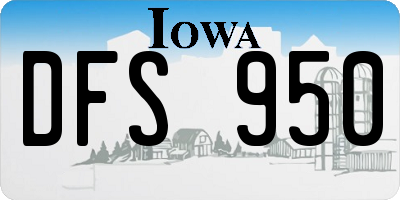 IA license plate DFS950