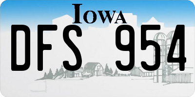 IA license plate DFS954