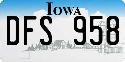 IA license plate DFS958