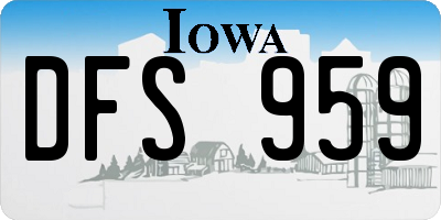 IA license plate DFS959