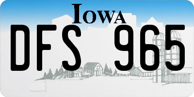 IA license plate DFS965