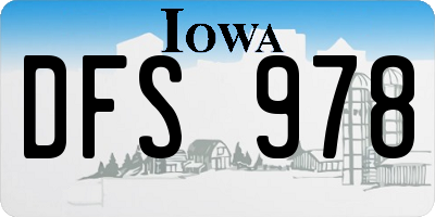 IA license plate DFS978