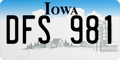 IA license plate DFS981