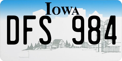 IA license plate DFS984