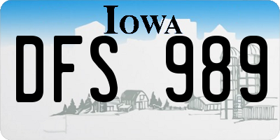 IA license plate DFS989