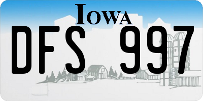 IA license plate DFS997