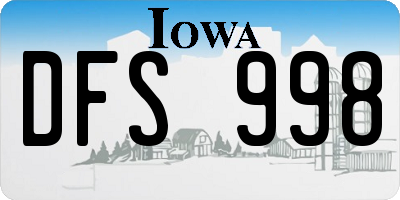 IA license plate DFS998