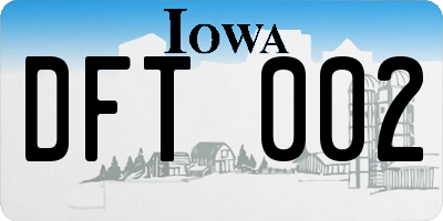 IA license plate DFT002