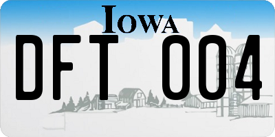 IA license plate DFT004