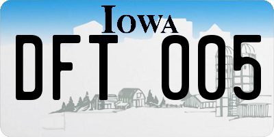 IA license plate DFT005