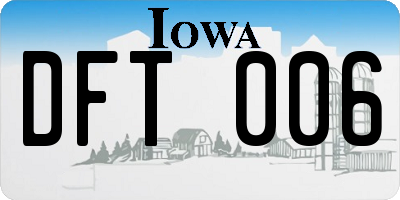 IA license plate DFT006
