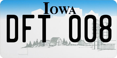 IA license plate DFT008