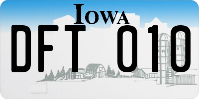 IA license plate DFT010