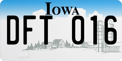 IA license plate DFT016