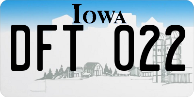 IA license plate DFT022