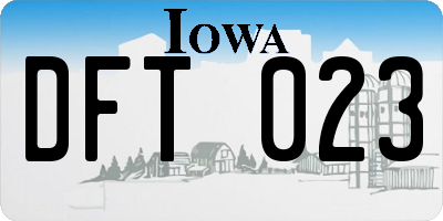 IA license plate DFT023