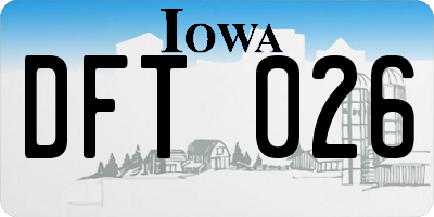 IA license plate DFT026