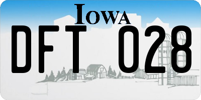 IA license plate DFT028