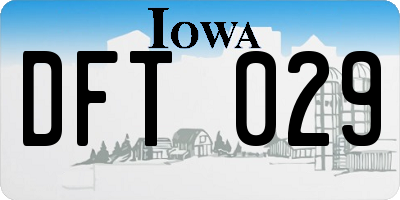 IA license plate DFT029