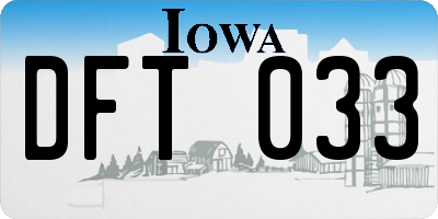 IA license plate DFT033