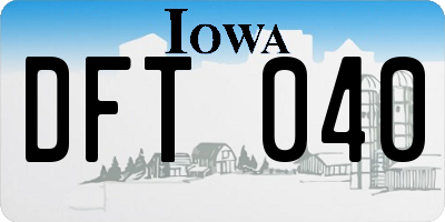 IA license plate DFT040