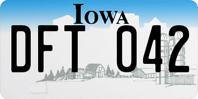 IA license plate DFT042