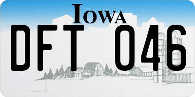 IA license plate DFT046