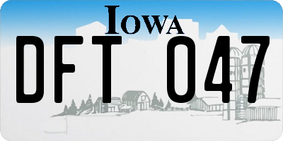IA license plate DFT047