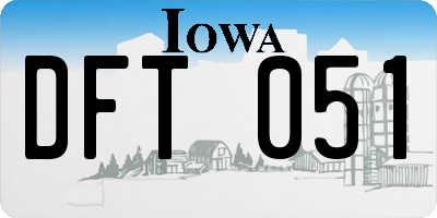 IA license plate DFT051