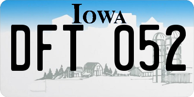 IA license plate DFT052
