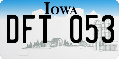 IA license plate DFT053