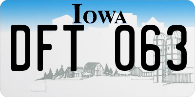 IA license plate DFT063