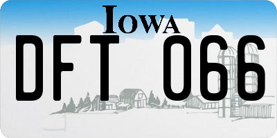 IA license plate DFT066