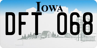 IA license plate DFT068