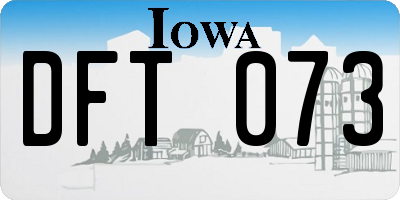 IA license plate DFT073