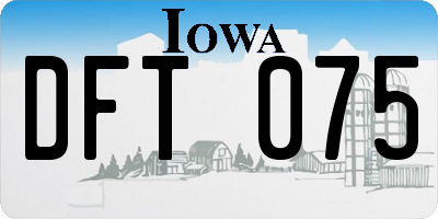 IA license plate DFT075