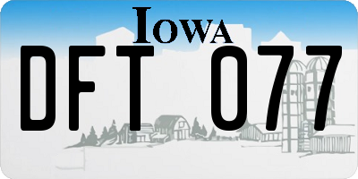 IA license plate DFT077
