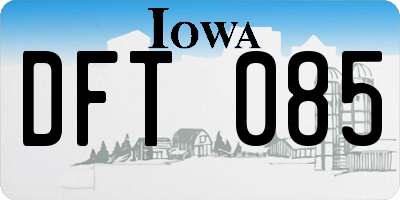 IA license plate DFT085